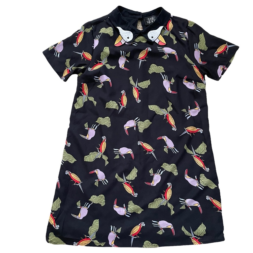 Toucan Embroidered Collar Dress